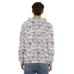 Watercolor Rat Pattern Print Men's Velvet Pullover Hoodie