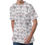 Watercolor Rat Pattern Print Men's Velvet T-Shirt
