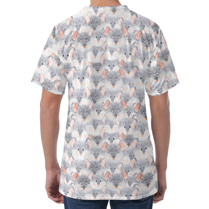 Watercolor Rat Pattern Print Men's Velvet T-Shirt