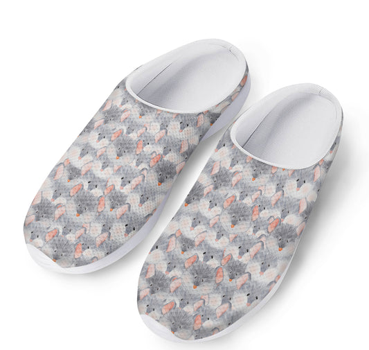 Watercolor Rat Pattern Print Mesh Casual Shoes