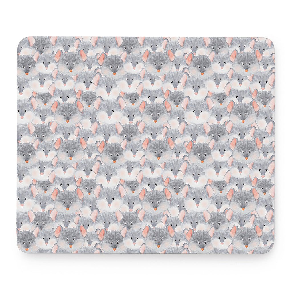 Watercolor Rat Pattern Print Mouse Pad