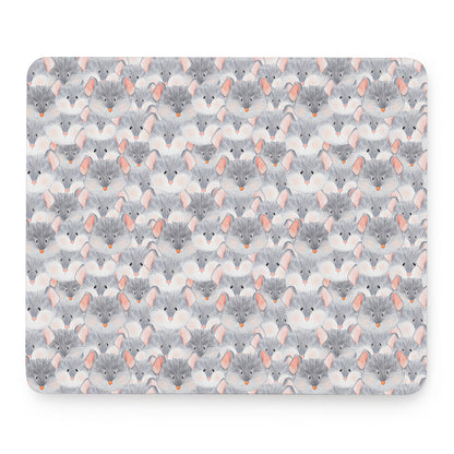 Watercolor Rat Pattern Print Mouse Pad
