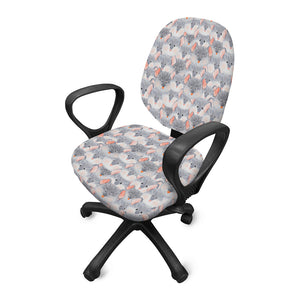 Watercolor Rat Pattern Print Office Chair Cover