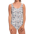 Watercolor Rat Pattern Print One Piece Swimsuit