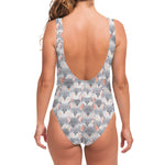 Watercolor Rat Pattern Print One Piece Swimsuit