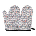 Watercolor Rat Pattern Print Oven Mitts