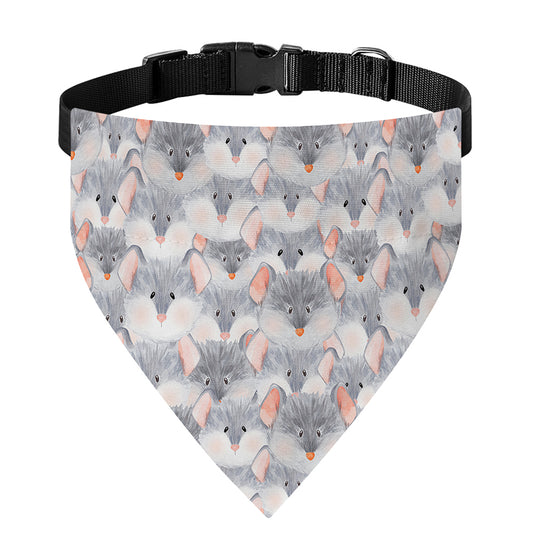 Watercolor Rat Pattern Print Over The Collar Dog Bandana