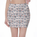 Watercolor Rat Pattern Print Pencil Mini Skirt