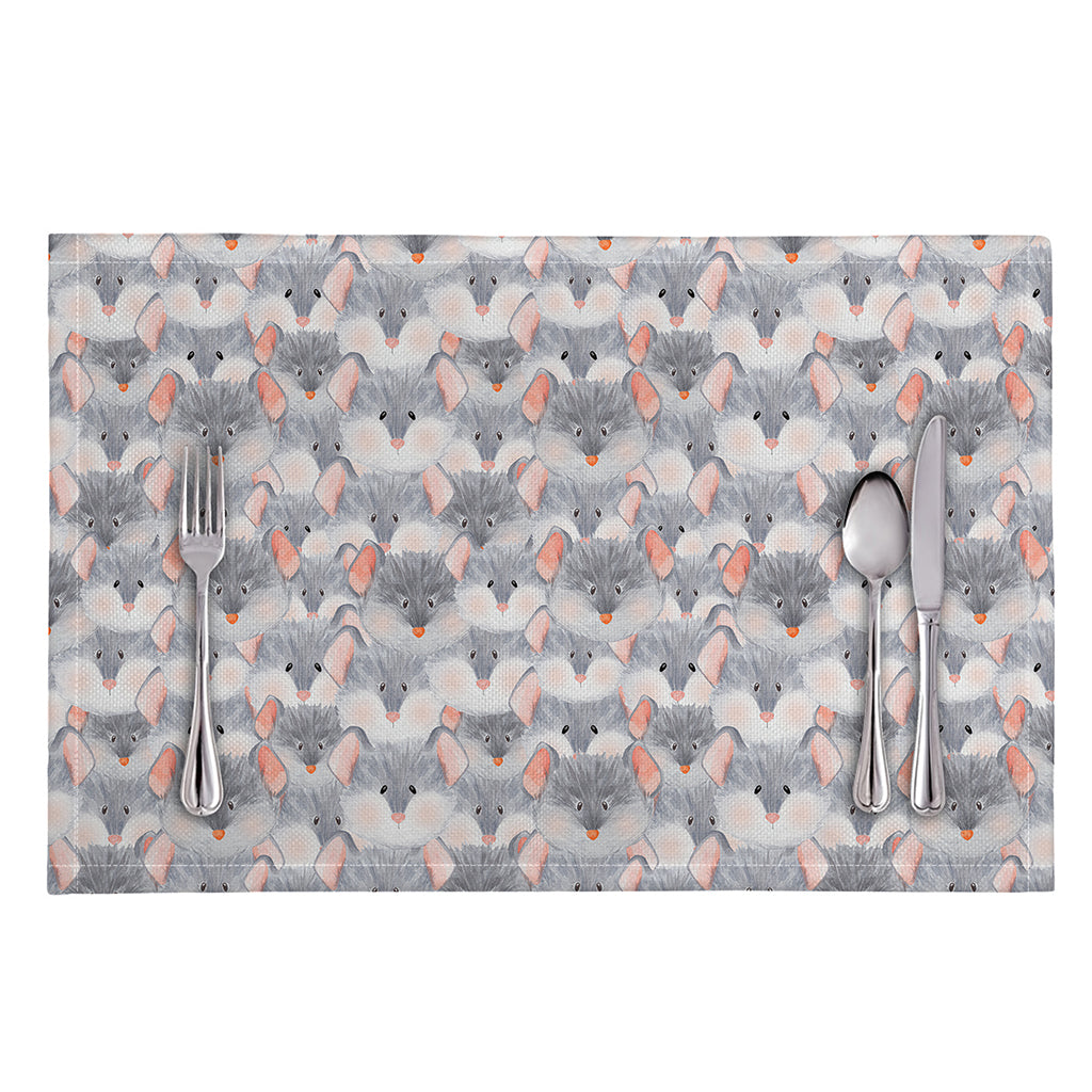 Watercolor Rat Pattern Print Placemat