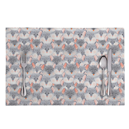 Watercolor Rat Pattern Print Placemat