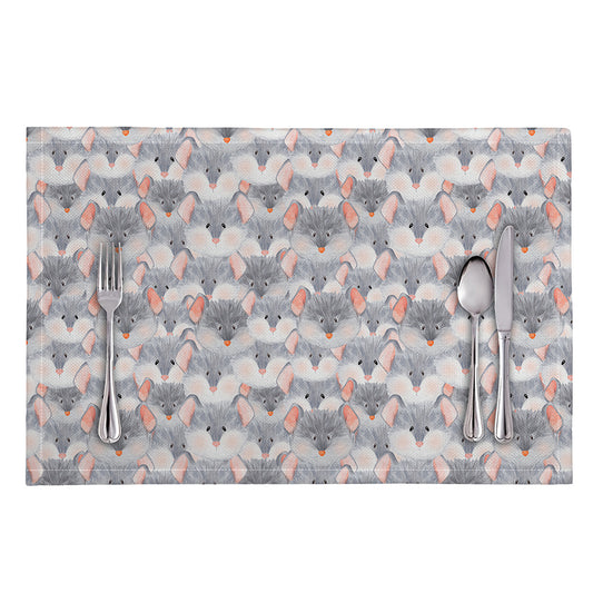 Watercolor Rat Pattern Print Placemat