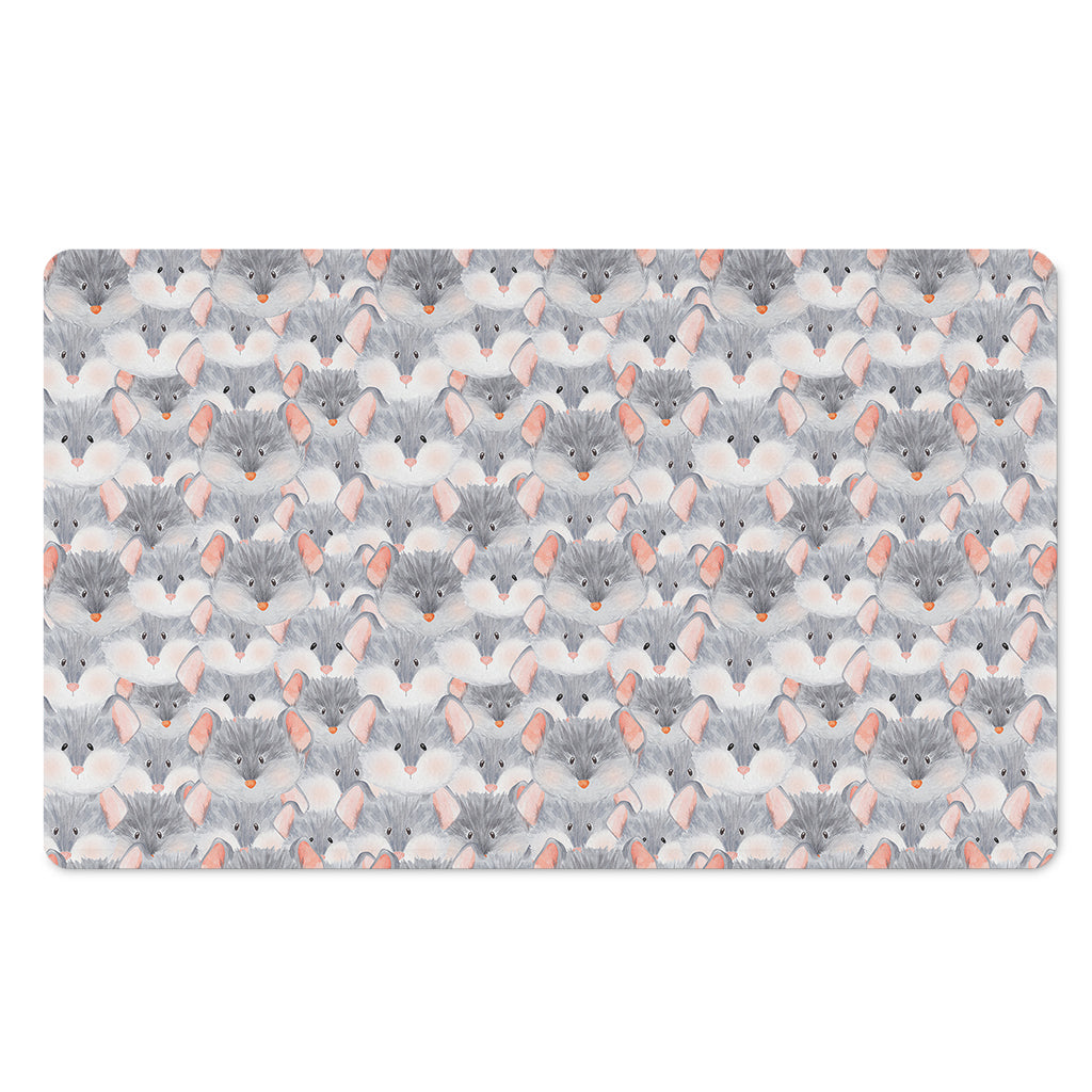 Watercolor Rat Pattern Print Polyester Doormat