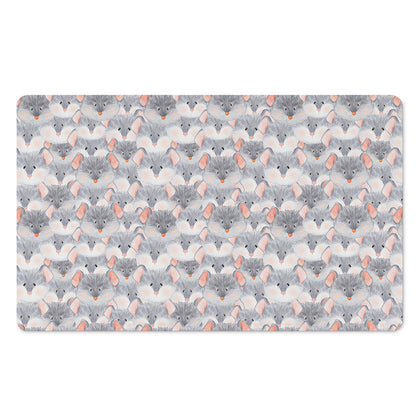 Watercolor Rat Pattern Print Polyester Doormat