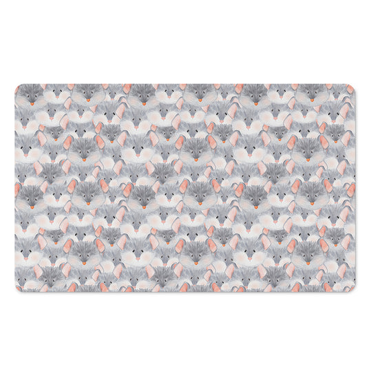 Watercolor Rat Pattern Print Polyester Doormat