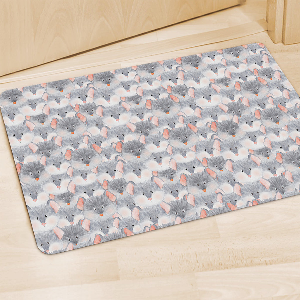 Watercolor Rat Pattern Print Polyester Doormat