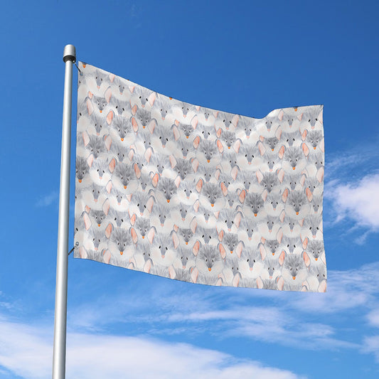 Watercolor Rat Pattern Print Polyester Flag