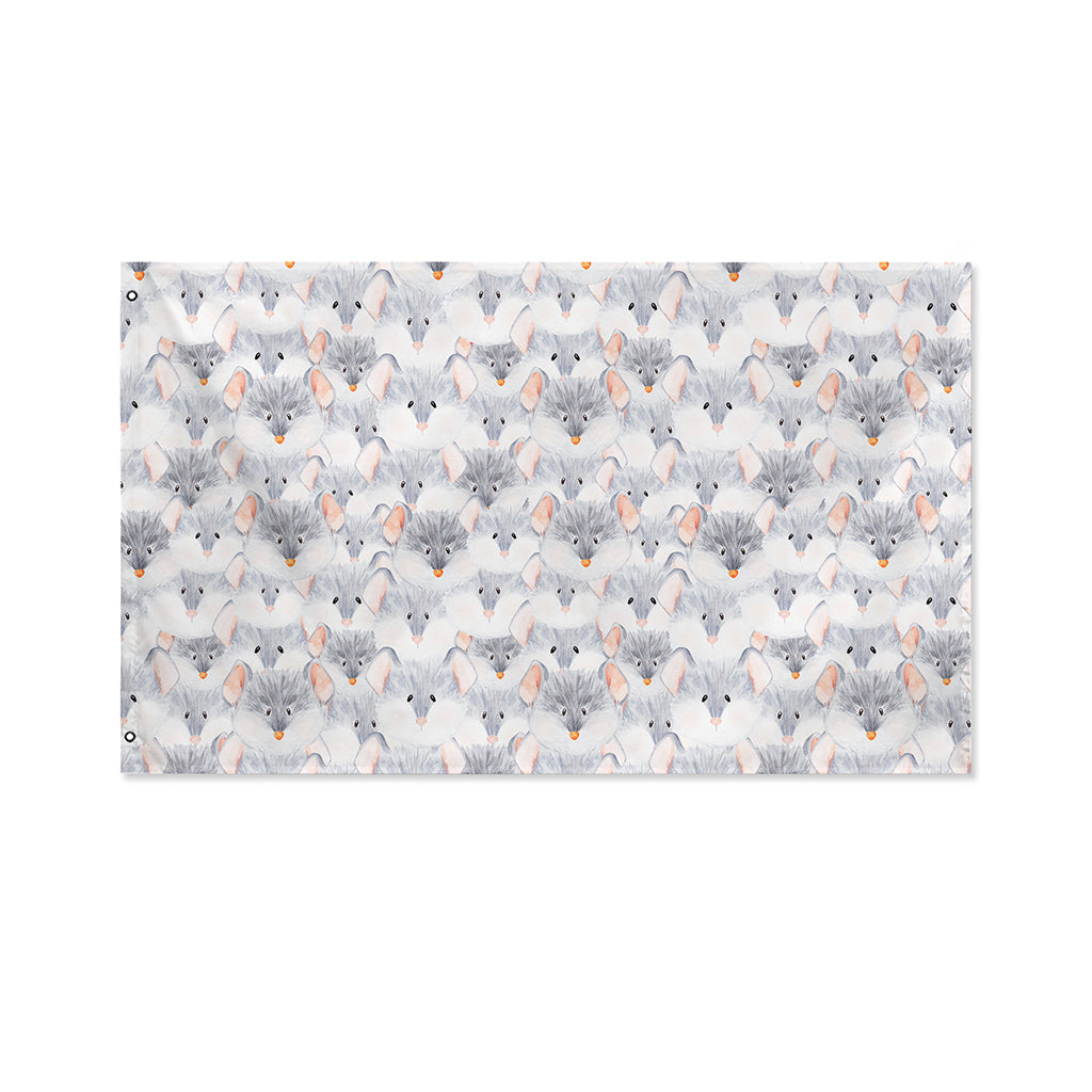 Watercolor Rat Pattern Print Polyester Flag