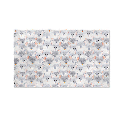 Watercolor Rat Pattern Print Polyester Flag