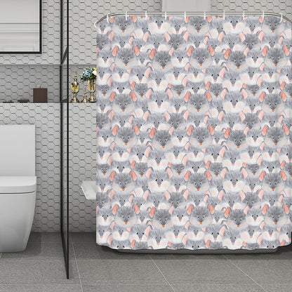 Watercolor Rat Pattern Print Polyester Shower Curtain