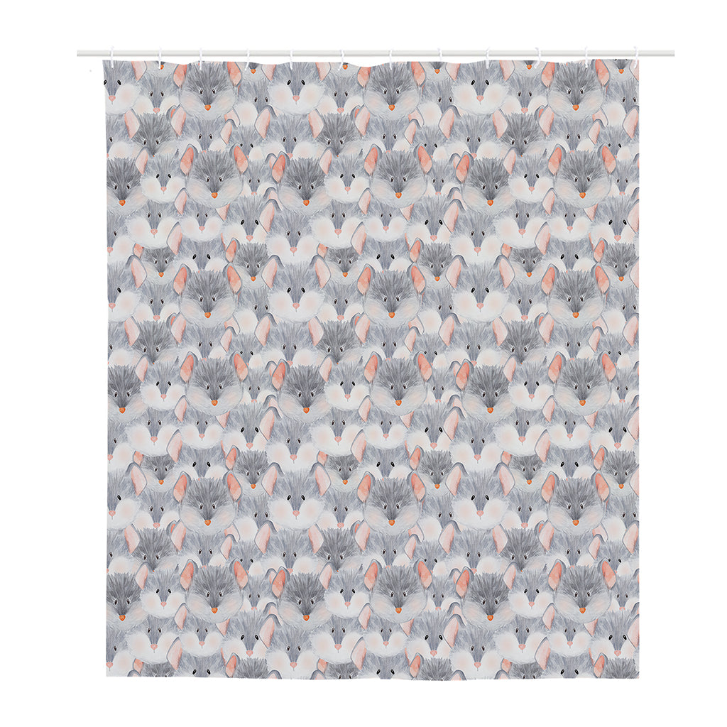 Watercolor Rat Pattern Print Polyester Shower Curtain