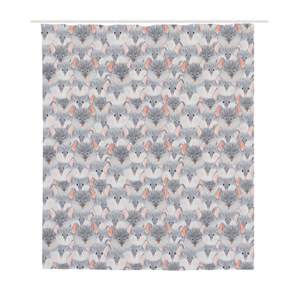Watercolor Rat Pattern Print Polyester Shower Curtain