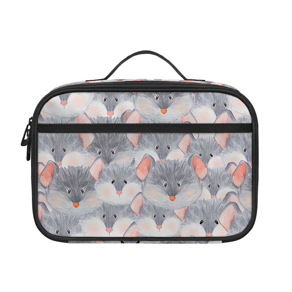 Watercolor Rat Pattern Print Portable Lunch Bag