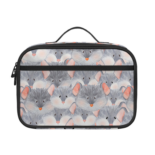 Watercolor Rat Pattern Print Portable Lunch Bag