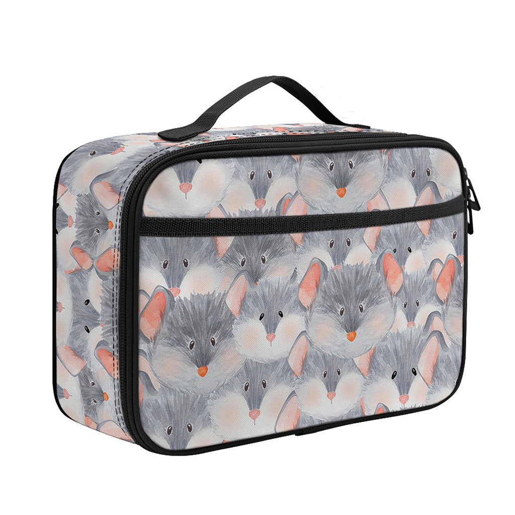 Watercolor Rat Pattern Print Portable Lunch Bag