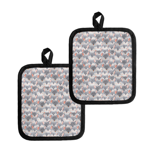 Watercolor Rat Pattern Print Pot Holders