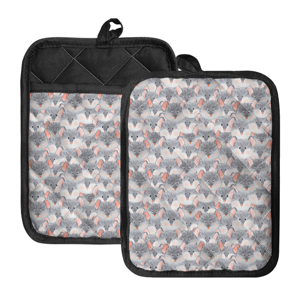 Watercolor Rat Pattern Print Pot Holders With Pocket