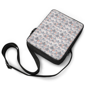 Watercolor Rat Pattern Print Rectangular Crossbody Bag