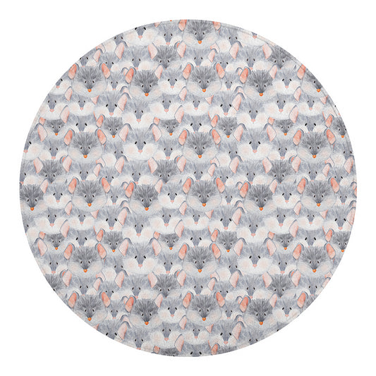 Watercolor Rat Pattern Print Round Blanket