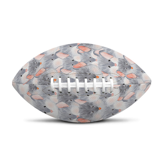Watercolor Rat Pattern Print Rugby Ball