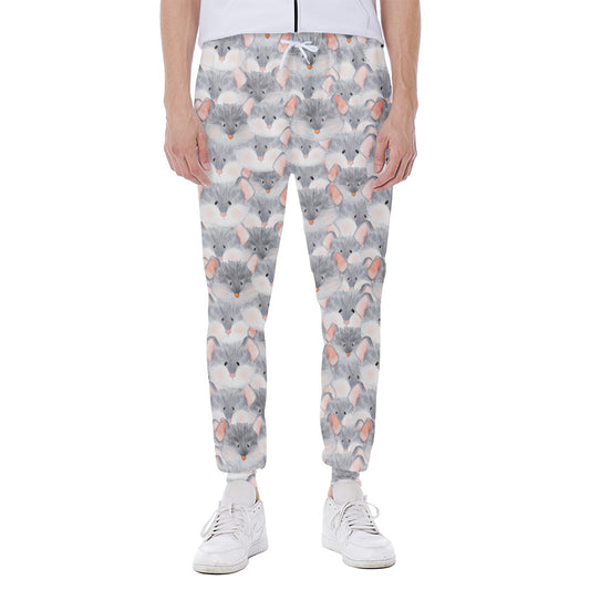 Watercolor Rat Pattern Print Scuba Joggers