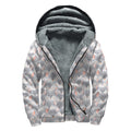 Watercolor Rat Pattern Print Sherpa Lined Zip Up Hoodie