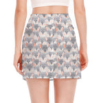 Watercolor Rat Pattern Print Side Slit Mini Skirt