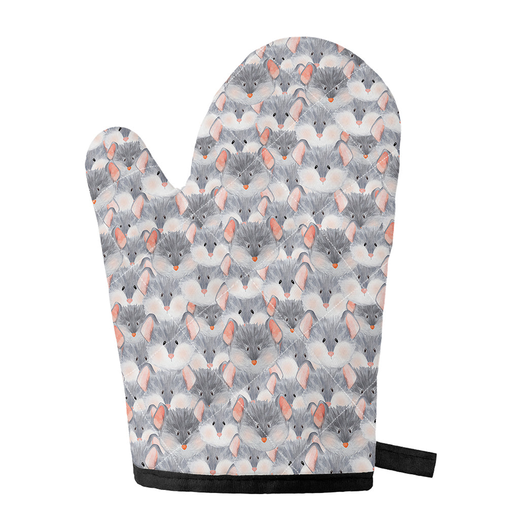 Watercolor Rat Pattern Print Single Oven Mitt