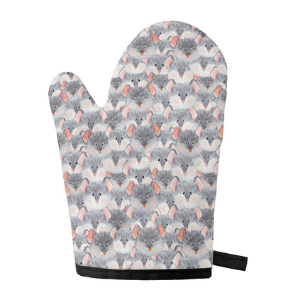 Watercolor Rat Pattern Print Single Oven Mitt