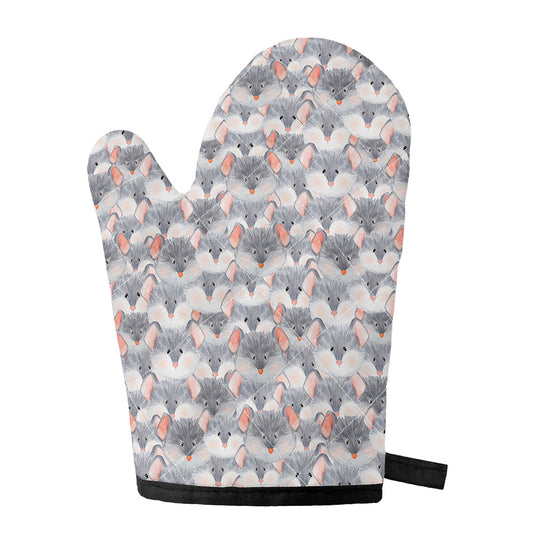 Watercolor Rat Pattern Print Single Oven Mitt