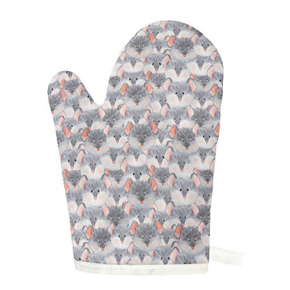 Watercolor Rat Pattern Print Single Oven Mitt