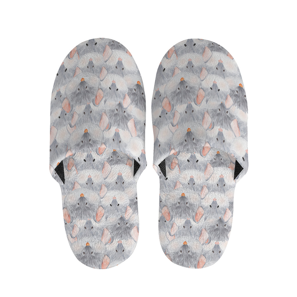 Watercolor Rat Pattern Print Slippers