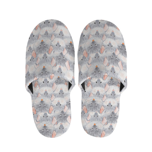 Watercolor Rat Pattern Print Slippers