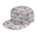 Watercolor Rat Pattern Print Snapback Cap