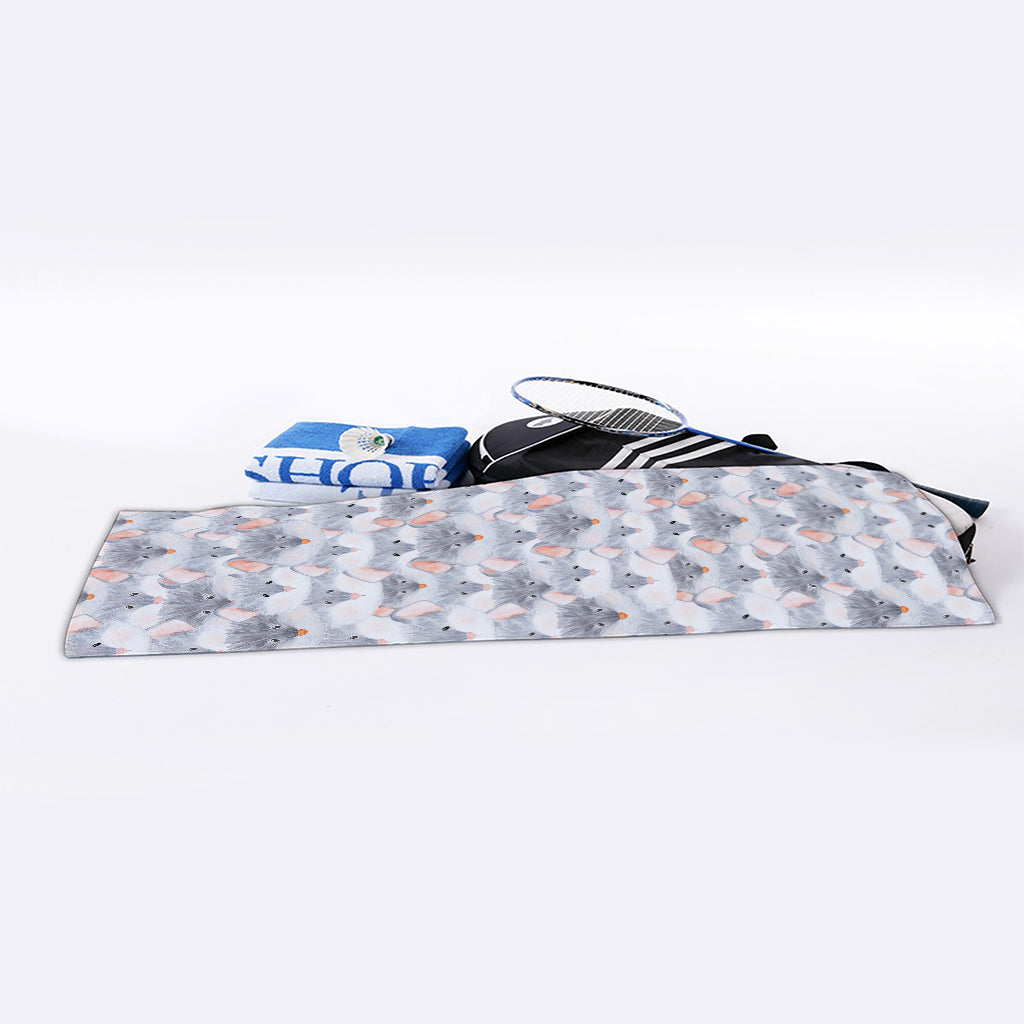 Watercolor Rat Pattern Print Sports Towel