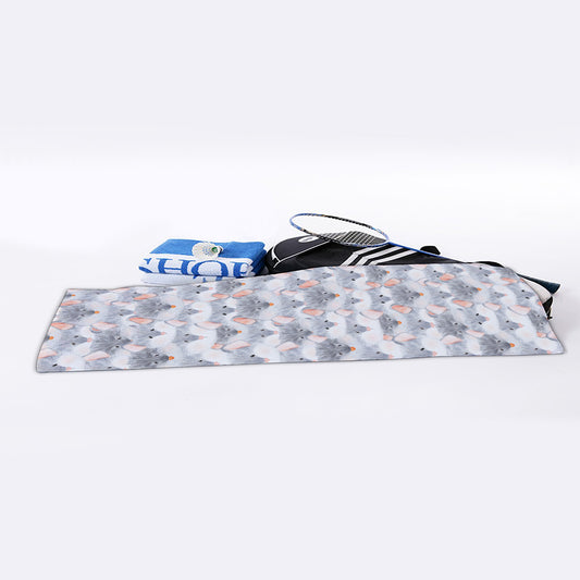 Watercolor Rat Pattern Print Sports Towel