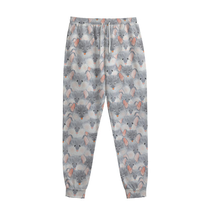 Watercolor Rat Pattern Print Sweatpants