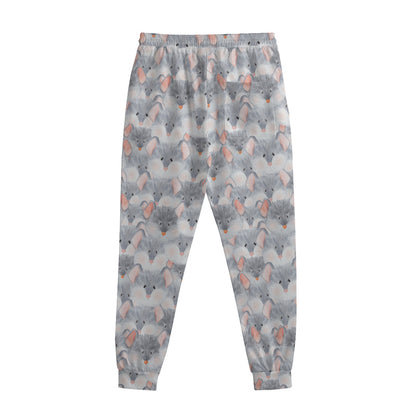 Watercolor Rat Pattern Print Sweatpants