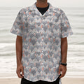 Watercolor Rat Pattern Print Textured Short Sleeve Shirt