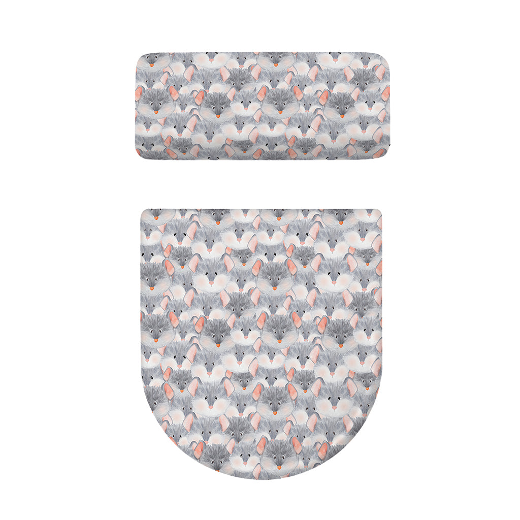 Watercolor Rat Pattern Print Toilet Lid And Tank Cover Set
