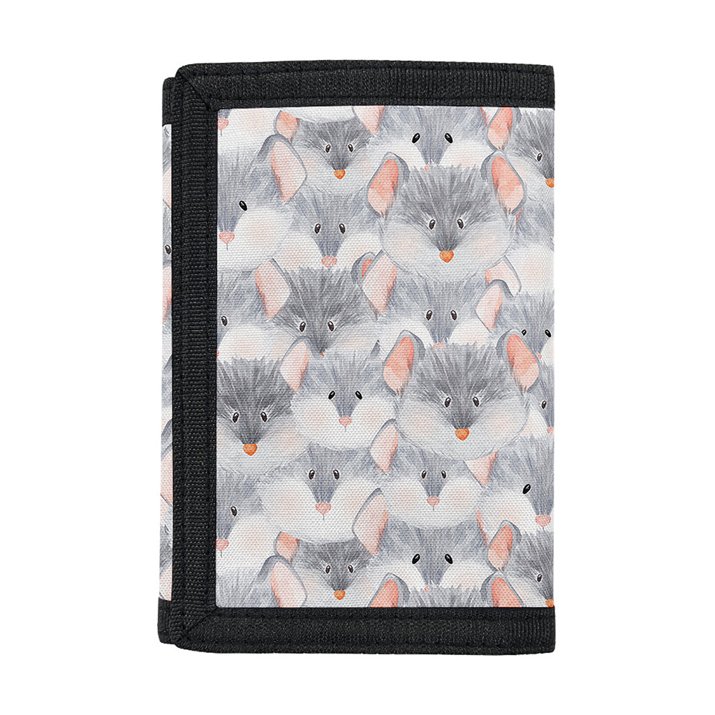 Watercolor Rat Pattern Print Trifold Wallet